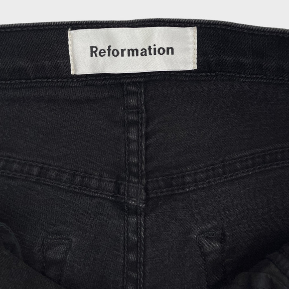 Reformation High Rise Side Zipper Black Jeans Women's Size 26 - Picture 10 of 15